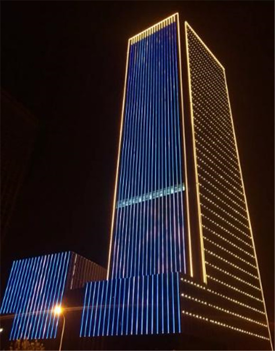 【商务大厦楼体亮化工程】福州商务大厦外墙亮化照明案例
