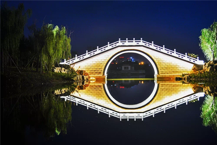 山东淄博公园夜景灯光照明工程案例