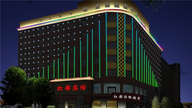 宾馆墙体亮化工程设计效果图