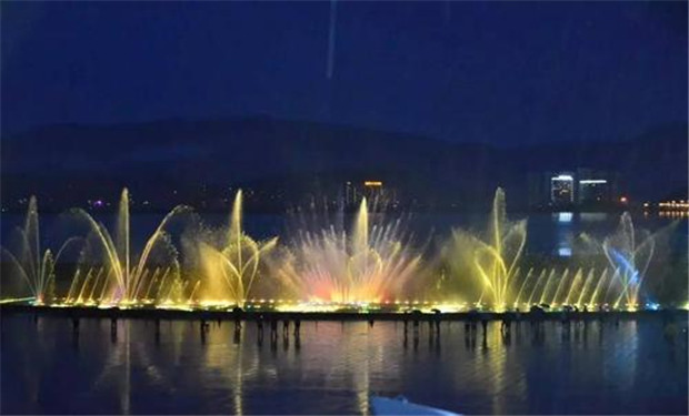 喷泉景观夜景亮化效果